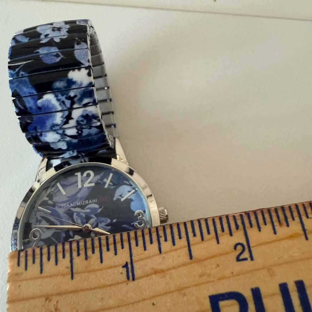 Isaac Mizrahi Blue Floral Expansion Watch - Picture 6 of 6
